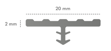 Antivibračná gumová páska | rez – dĺžka 1000 mm